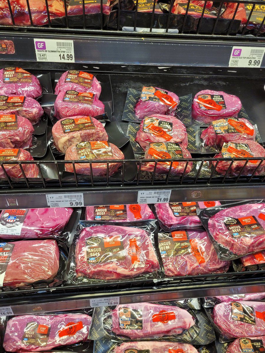 RyanWeather's tweet photo. Local Kroger has theft prevention stickers on the meat packages now here in Atlanta. https://t.co/0IWYug8nvJ