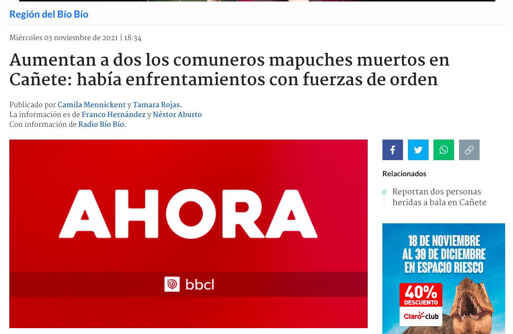 FloresMadriaga's tweet photo. Piñera sigue manchando con sangre la historia. Esta vez 2 comuneros asesinados y múltiples heridos entre el pueblo mapuche, como consecuencia de la decisión de militarizar. Debe renunciar, el pueblo mapuche no puede continuar muriendo por luchar por su derecho al territorio. https://t.co/jKjIvAABk1