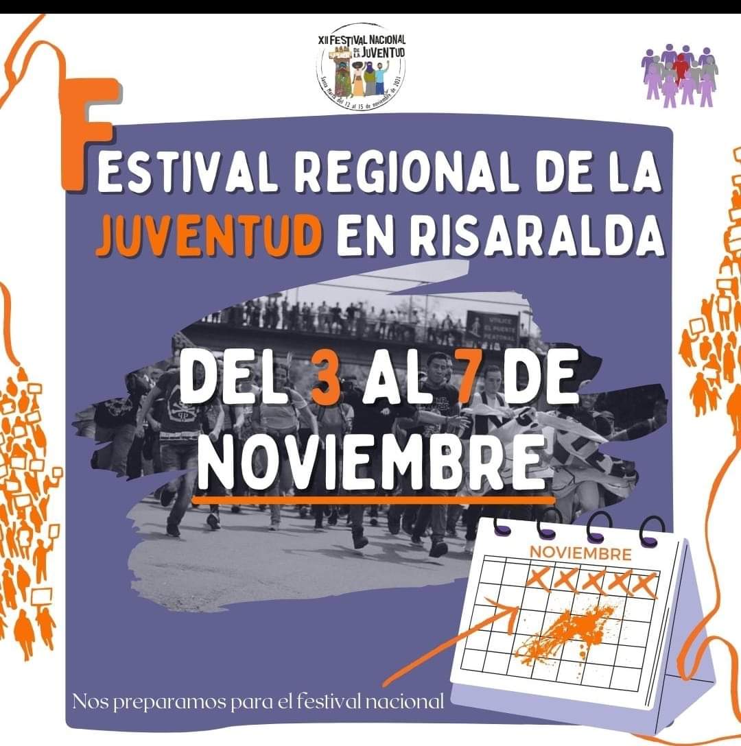 XII_Festival's tweet photo. Mas regiones se suman al Festival Nacional de la Juventud, durante estos días tendremos encuentros en Antioquia, Risaralda y Quindio. No sé los pierdan #XIIFNJ  la juventud resiste, avanza y transforma. https://t.co/deOWzhXhNb