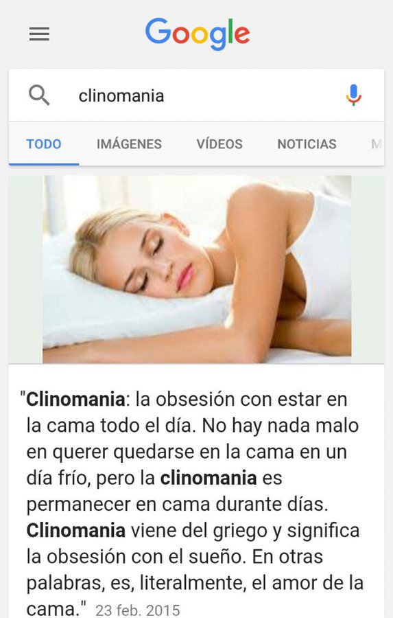 tengo clinomania