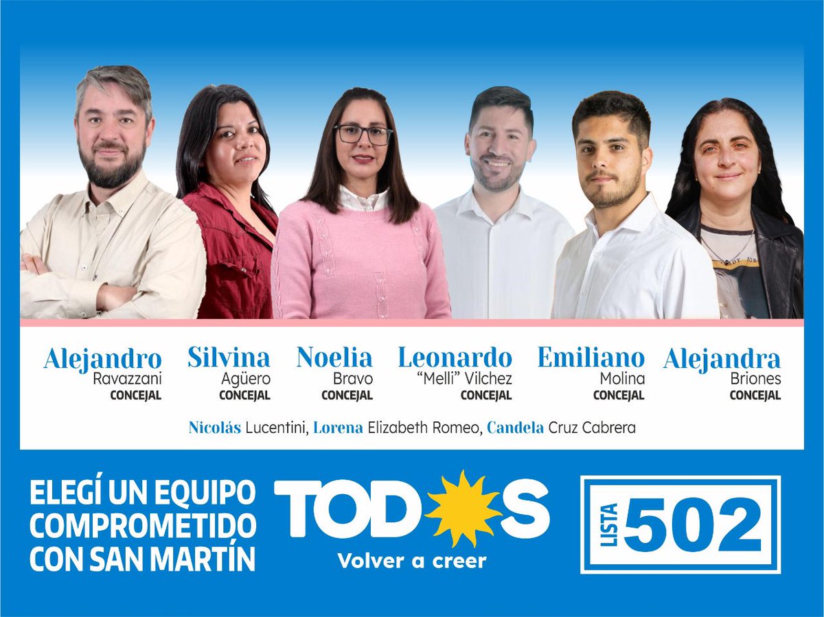 Elegí un equipo comprometido con San Martín.
¡Elegí la lista 502 del Frente de Todos!