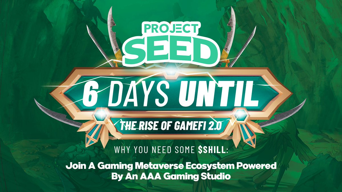 ProjectSeedGame's tweet photo. With the help of our AAA Game Studio, we are building an immersive GameFi Metaverse 🔥

Get prepared by spreading the word 📢  Our $SHILL token goes LIVE in 6️⃣ days 🚀

#ProjectSEED #Solana #BSC #Metaverse https://t.co/gaxsVQAdpF