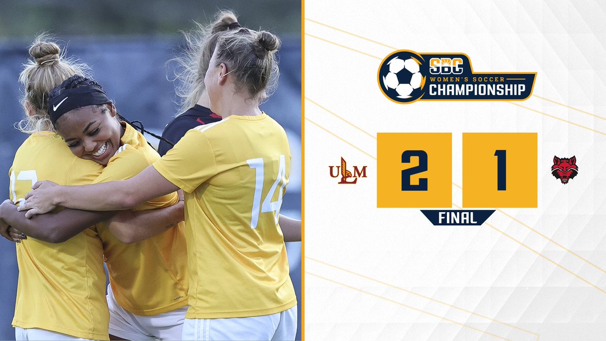 SunBelt's tweet photo. 𝗪𝗔𝗥𝗛𝗔𝗪𝗞𝗦 𝗪𝗜𝗡.

@ULM_Soccer defeats top-seeded @AStateSoccer to earn its first-ever berth in the #SunBeltWSOC Semifinals. ☀️ ⚽️ https://t.co/M97AJOhsS5