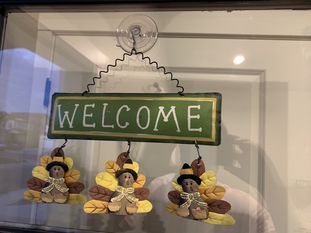 Happy November. 🙂🍂🍁

When you come to our house this month, you’ll be greeted by 3 friendly faces.

FYI: they do tend to get sad if you forget the traditional offerings of pie and gratitude for friends &amp; loved ones. You’ve been warned. Don’t make our turkeys sad.