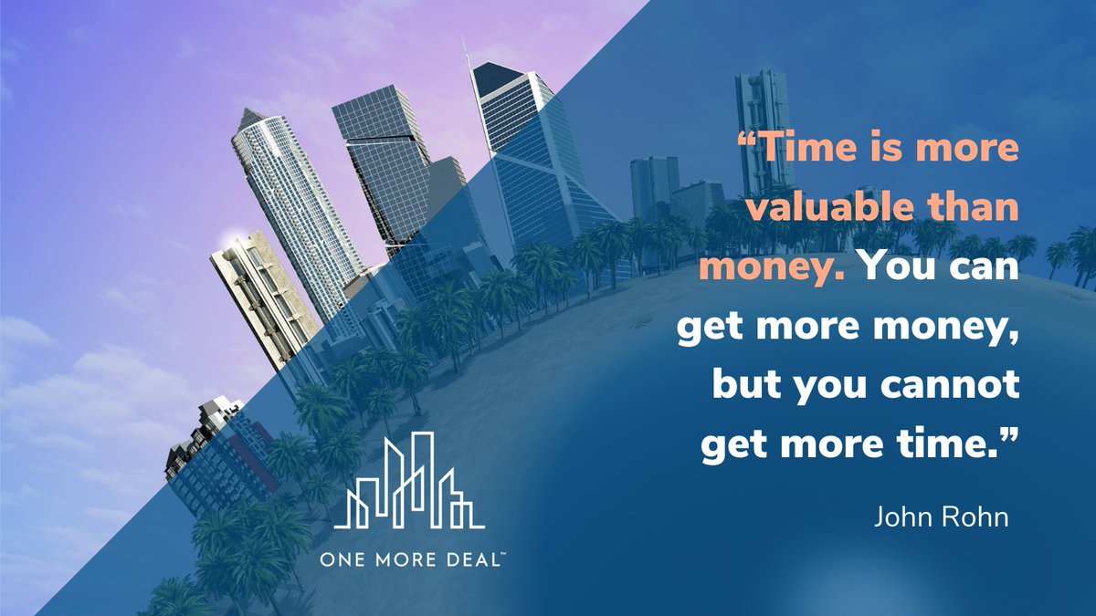 BStrickCCIM's tweet photo. “Time is more valuable than money. You can get more money, but you cannot get more time.”
#JohnRohn
#CRE #commercialrealestate #realestate #OneMoreDeal #CCIM #Wednesday https://t.co/Tj5upZH5Io