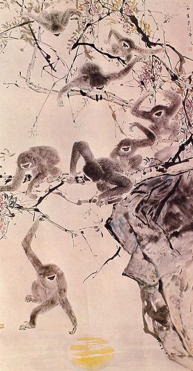 GibbonsDaily's tweet photo. "Gibbons Fetch Moon From Water" by Chen Wen Hsi https://t.co/t9aHH28M4c