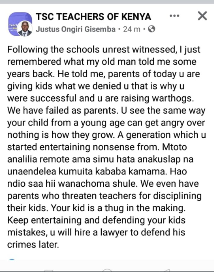 What are your thoughts? Is the childrens' current behavior as a result of failed 'parental systems'?