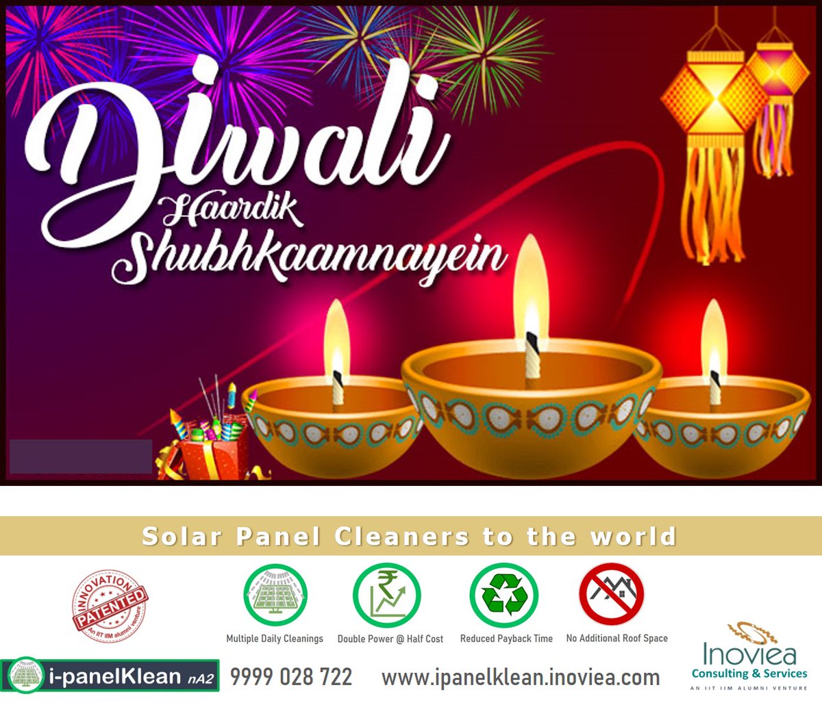 Team #ipanelKlean  wishes that this Diwali brings prosperity to your business and more opportunities for us to work together!
Wish you a very Happy and Safe Diwali! 
#solarpanelcleaningsolution #HappyDiwali #HappyDiwali2021 #solar #solarpanel #solarplant