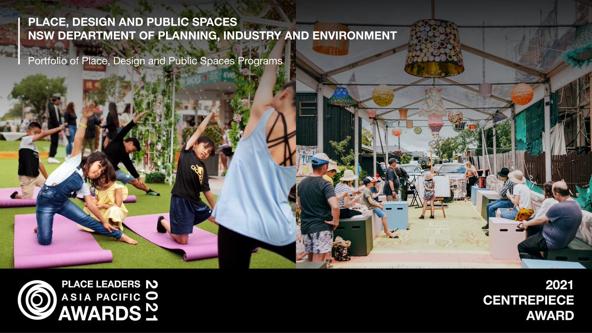 PlaceLeaders's tweet photo. 2021 Centrepiece Award | Place, Design and Public Spaces, NSW Department of Planning Industry and Environment | Portfolio of Place Design and Public Spaces Programs
Congratulations @NSWDPIE 👏👏👏
#2021PLAawards #CentrepieceAward #placeawards #NSW #DPIE #placemakingNSW https://t.co/tpM3rUczn2