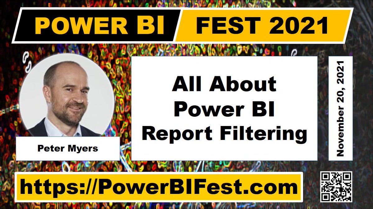 Learn with Peter Myers at the #PowerBIFest 

All about #PowerBI Report Filtering

In this session, learn about the options you have as a report author to filter reports

#PowerPlatform #SQLFamily

Register Now at bit.ly/3EJxhHG