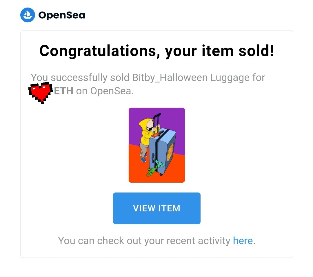 EH21_Bitby's tweet photo. 🔥Sold out🔥@opensea 
<Bitby_Halloween Luggage> was sold to @rhythmicalimage 
Thank you for your support and trust in my artwork! 

https://t.co/nTXCF8vK1Z

#NFTs #nftart #NFTartists #NFTCommunity #nftcollectors #koreannft https://t.co/hRkidXymoE