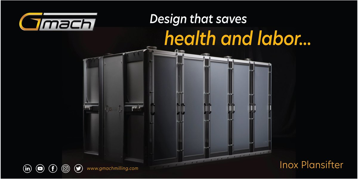 gmachmilling's tweet photo. QUANTUMINOX Inox Plansifter
• Easy Capacity Increase Due To Modular System
• Maximum Sanitation
• High Product Safety
• Reliable Operation
#Milling #Gmach #Turnkey #Flour #Semolina #Maize #Feed #Treximat #Quantuminox #Purilina #Fourclean #Triexta #Multilizer #InoxPlansifter https://t.co/liIhynRdGj