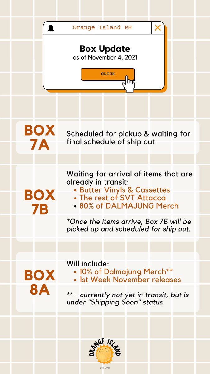 orangeislandph's tweet photo. #OIPH_Updates 

Kindly refer to the photos na lang to check the status of your orders. 🧡 https://t.co/CCXOp6iuzk