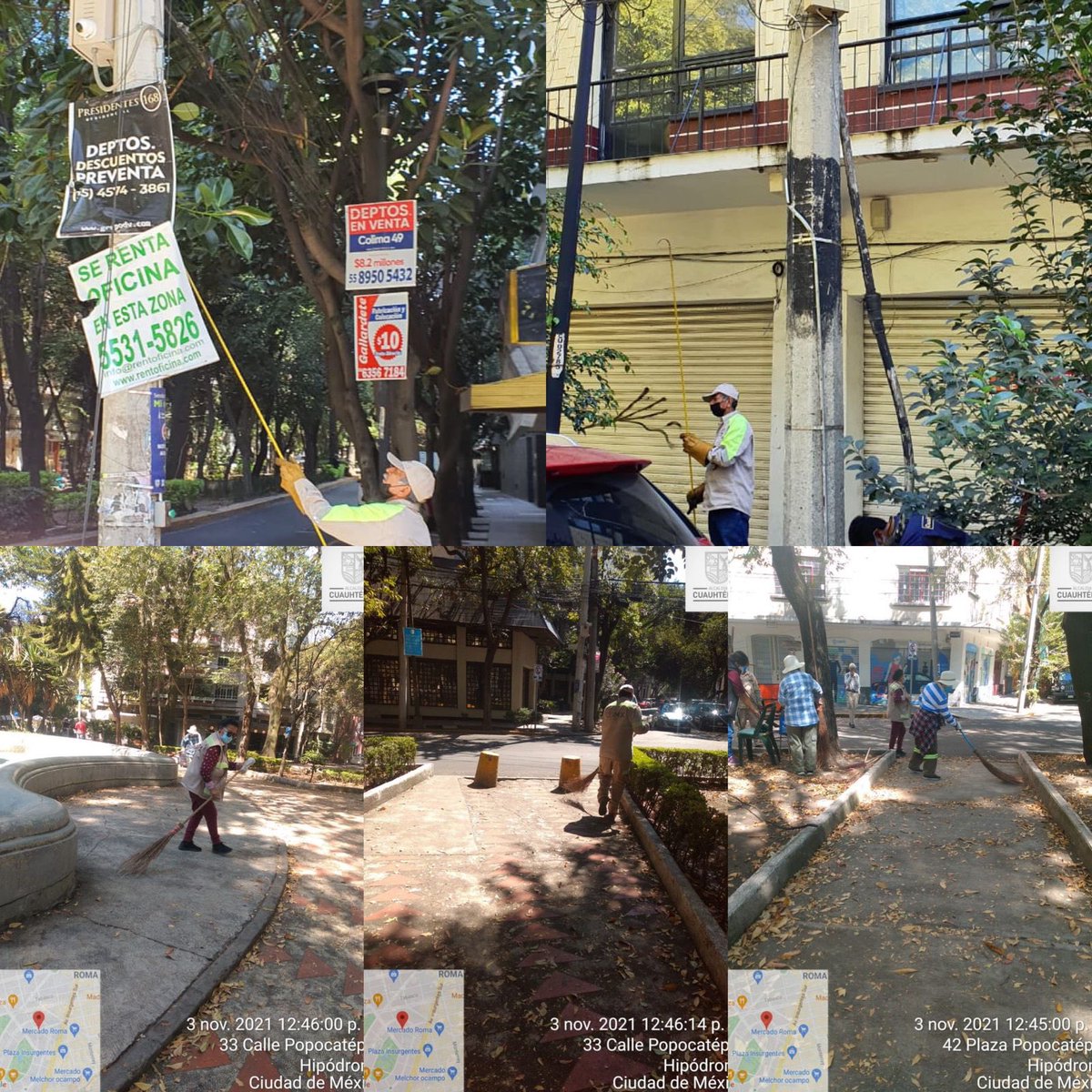 La Territorial #RomaCondesa continúa trabajando para mejorar los espacios públicos, hoy realizaron:
✅Desazolve🕳️ y sondeo, en #Chiapas
✅Retiro de pendones, en #Amsterdam