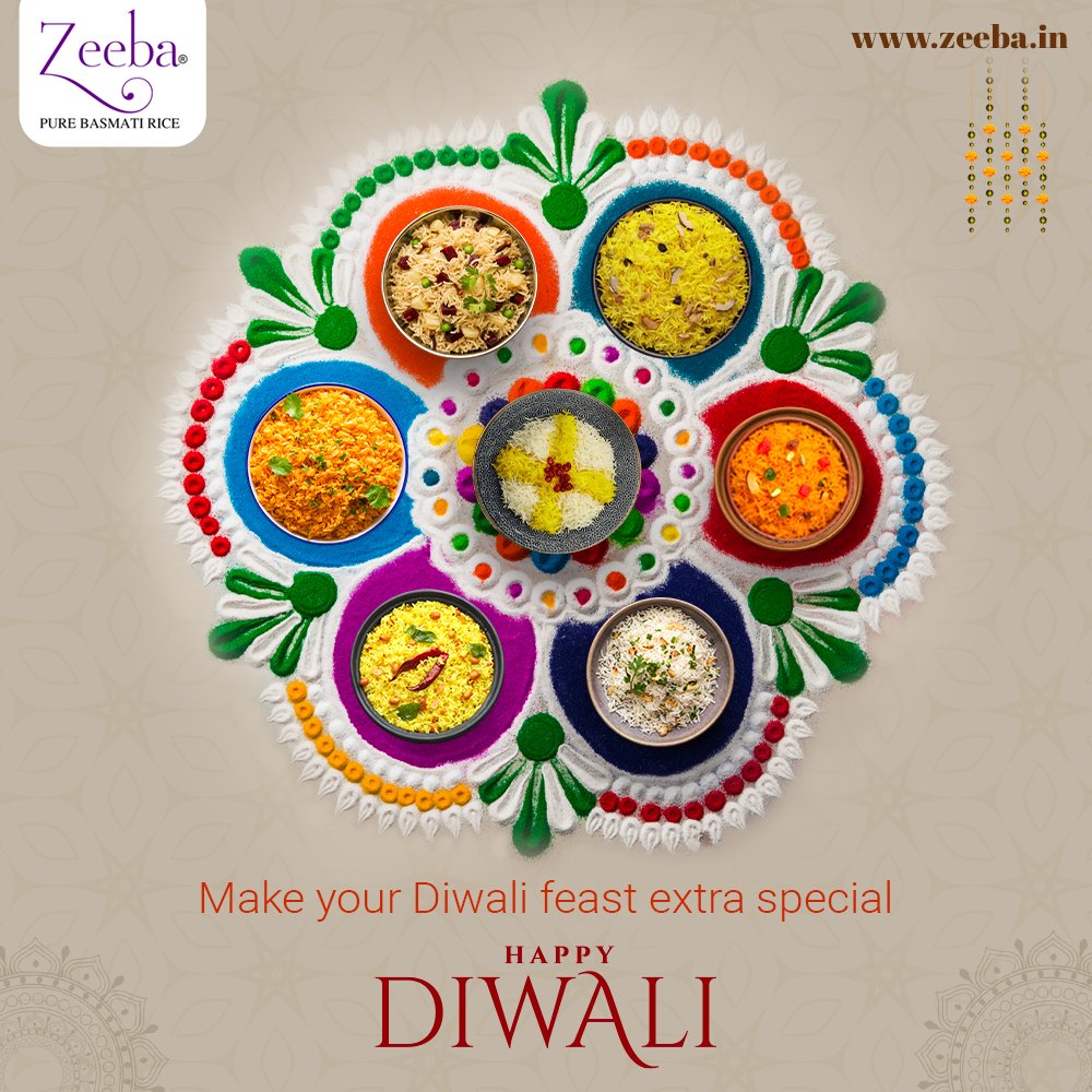ZeebaBasmati's tweet photo. This #Diwali, add more happiness to your celebrations with #ZeebaBasmatiRice. Here is #ZeebaFamily wishing you all a very happy and flavorful Diwali!
#दिवाली #HappyDiwali #Festival #Celebration #Zeeba #Basmati #Rama #Light #Ayodhya #PureBasmati #bestbasmati #Thursday #India https://t.co/PJZmhmI139