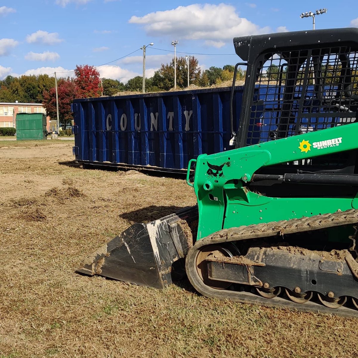 RenewRichmond's tweet photo. Huge thanks to our supporters who helped us rent a skid steer, transport it (thanks @rvaparksandrec!), and borrow a dumpster so we could clear a ton of old debris at G.H. Reid Elementary School! The renovation of Reid's garden is moving forward! #schoolgarden #rvaschools https://t.co/zSGDt8L0r6