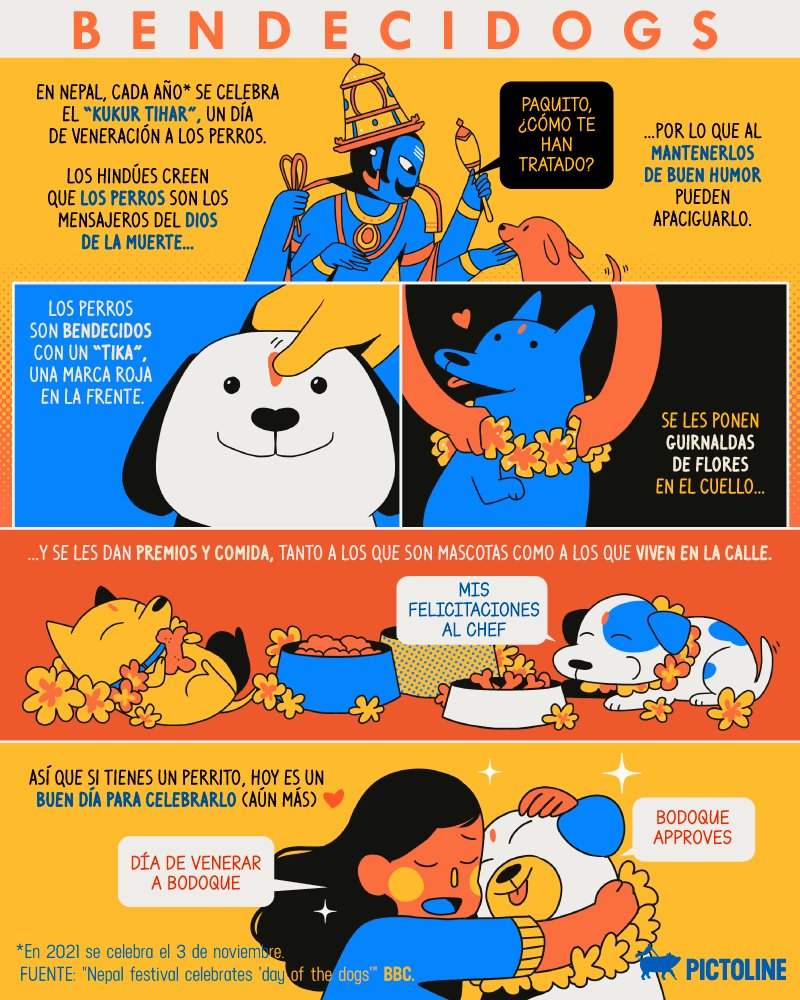 pictoline's tweet photo. 🎉🐩🐕 ¡Feliz Kukur Tihar a todos los perritos! 🐶🐕‍🦺 ✨

Un día para celebrarlos (aún más) 🤍 https://t.co/WJXtat7SaI