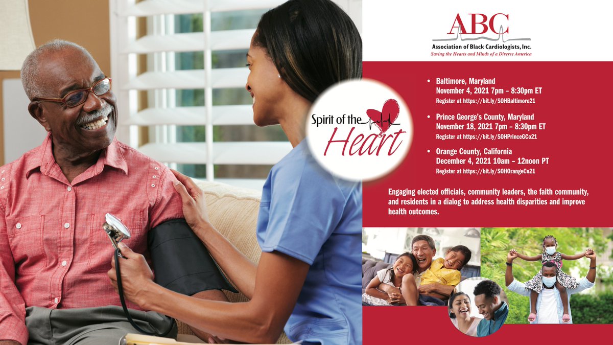 ABCardio1's tweet photo. #HappeningTomorrow Pls join us for 1st virtual #SpiritoftheHeart Community Leaders Forum bringing together ABC members+elected officials+community leaders+faith community+residents to address #healthdisparities & improve #healthoutcomes in #Baltimore. RSVP https://t.co/yl4kwkBgwJ https://t.co/uNkxxrRMPe