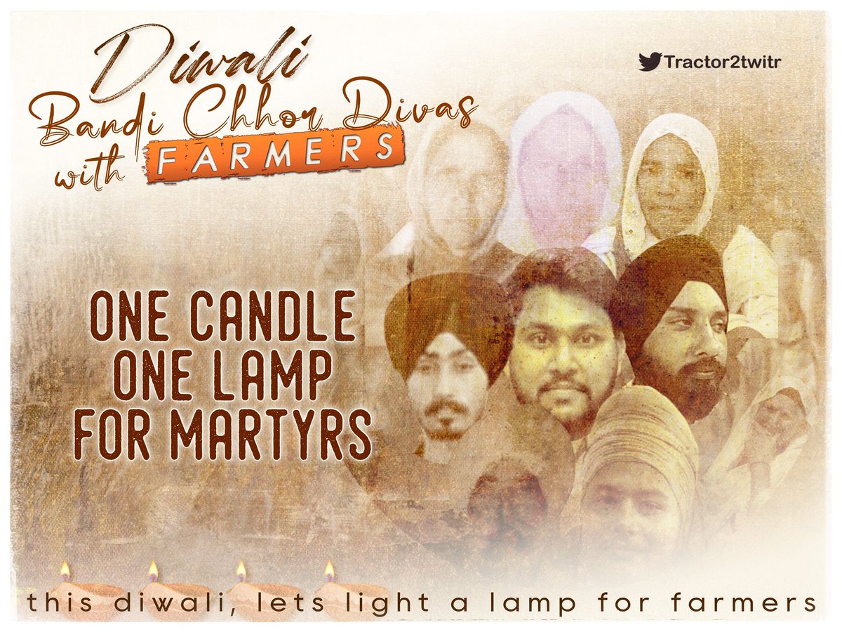 imgurjantvirk's tweet photo. ਕਿਸਾਨ ਮਜ਼ਦੂਰ ਏਕਤਾ ਜ਼ਿੰਦਾਬਾਦ
 Hashtag for today 

Tweet | RT | Share | Spread | Like
#DiwaliWithFarmers https://t.co/3C8QFJ0yxy