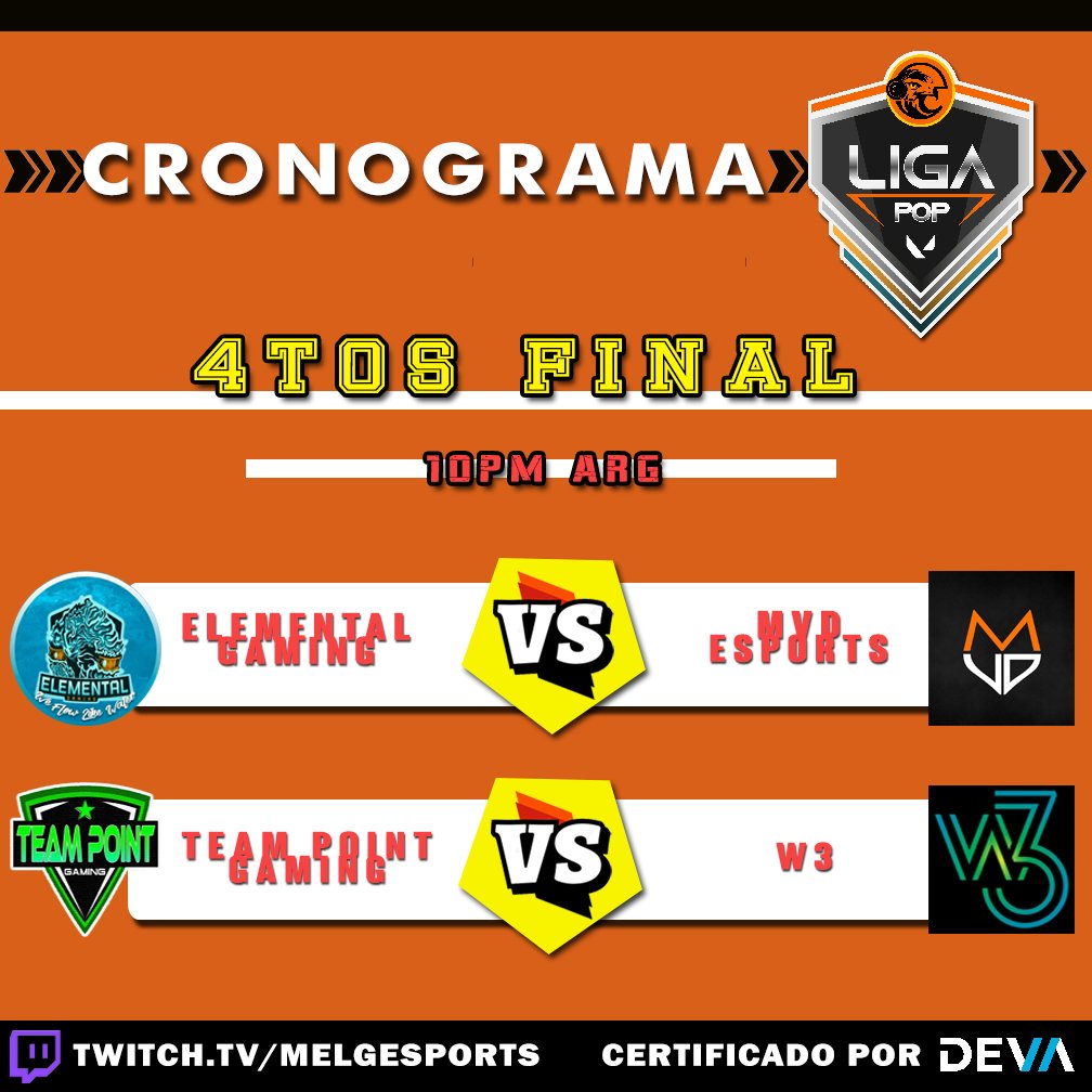 Cronómetro corriendo, ven a ver partidos de 4tos de final en Liga POP en twitch.tv/melgesports 

Diseño: <a href="/shirayuki/">yuki.yoshioka</a>
#esports #melgesports #liga #torneos #team #valorant #competitivo