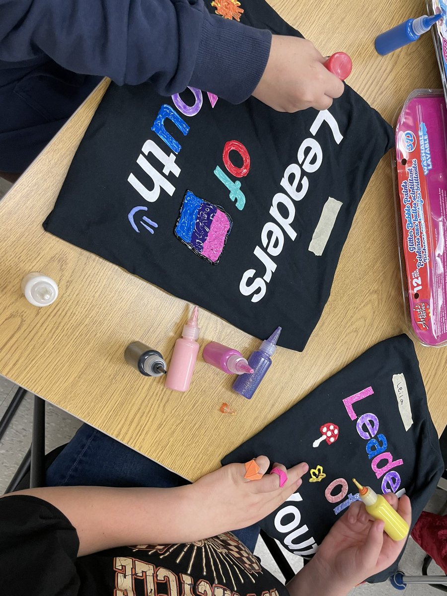 Sneak preview of our #LeadersofYouth shirts this year. Design day mayhem! ☺️🏳️‍🌈 <a href="/woodheightsps/">Woodland Heights PS</a> <a href="/TVDSBEquity/">TVDSB Equity and Inclusive Education</a>