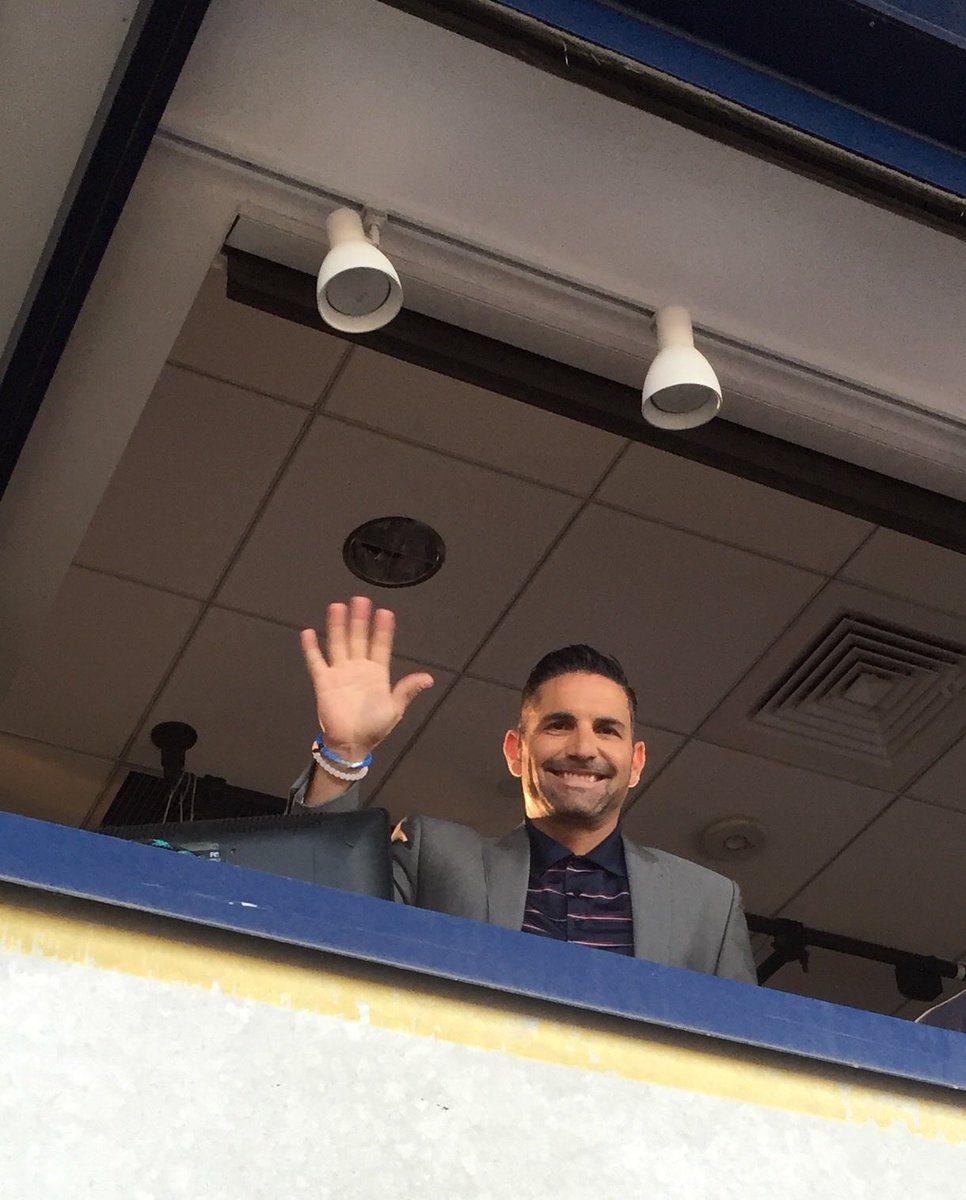 ReiffJudy's tweet photo. In August 2016 my husband and I enjoyed an away game in Philadelphia. I can’t tell you if the Nats won or lost. What I remember is our seats were near the broadcast booth. Thanks, ⁦@FightinHydrant⁩, for the wave there along with the decade of great work in DC. https://t.co/qZDKplyYvP