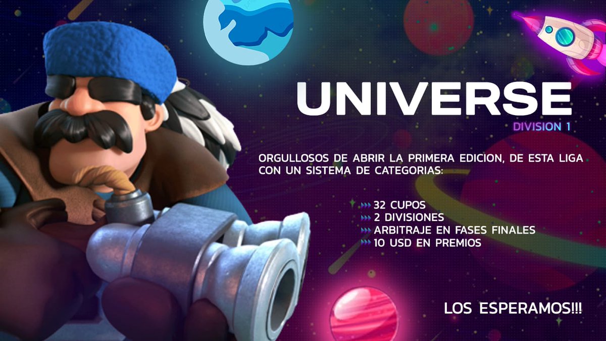 universe (@league_universe) on Twitter photo #ClashRoyale
#UniverseDivision1
REQUISITOS :
Seguir a:
-<a href="/league_universe/">universe</a>
<a href="/DrTore_/">Víctor Reyes</a>
@ChriisLight_
<a href="/Velandiaac/">Camilo velandia</a>
<a href="/pedrodanielvega/">pedro daniel vega</a>
- Etiquetar 3 equipos
Dar RT y ❤️
Pruebas al md💈
*Te esperamos* #ClashRoyale
#UniverseDivision1
REQUISITOS :
Seguir a:
-<a href="/league_universe/">universe</a>
<a href="/DrTore_/">Víctor Reyes</a>
@ChriisLight_
<a href="/Velandiaac/">Camilo velandia</a>
<a href="/pedrodanielvega/">pedro daniel vega</a>
- Etiquetar 3 equipos
Dar RT y ❤️
Pruebas al md💈
*Te esperamos*