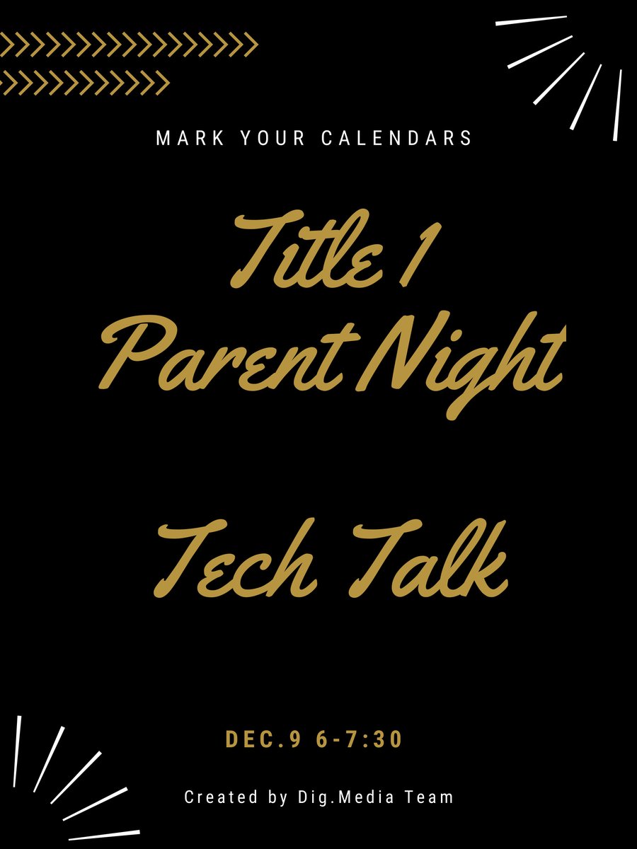 Mark your calendars for our Title 1 Parent Night!