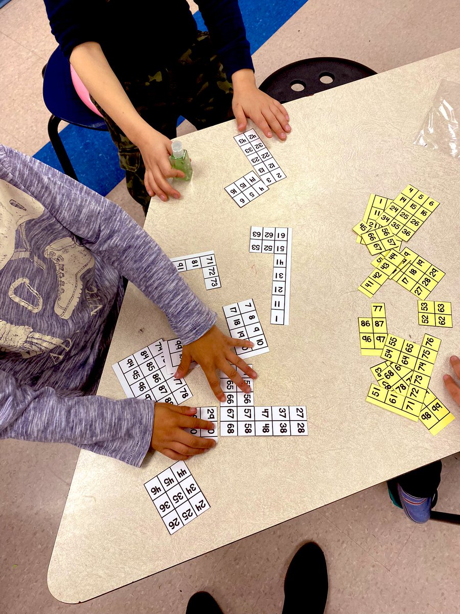 MsGaleOCSB's tweet image. We enjoyed some #mathstations today. We are working to develop our number sense. 100s chart puzzles; roll, write and represent; and @ZorbitsMath #ocsbmath @RedeemerOCSB