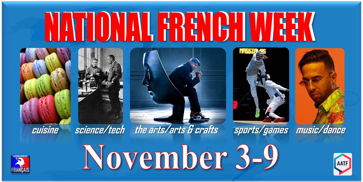 NimitzFrench's tweet photo. #NFW est de retour ! Fêtez avec nous toute la semaine. (French Week is BACK! - Join in the festivities all week, @NimitzVikings ) @AATF_NorthTexas @AATF https://t.co/NphThdAl2r