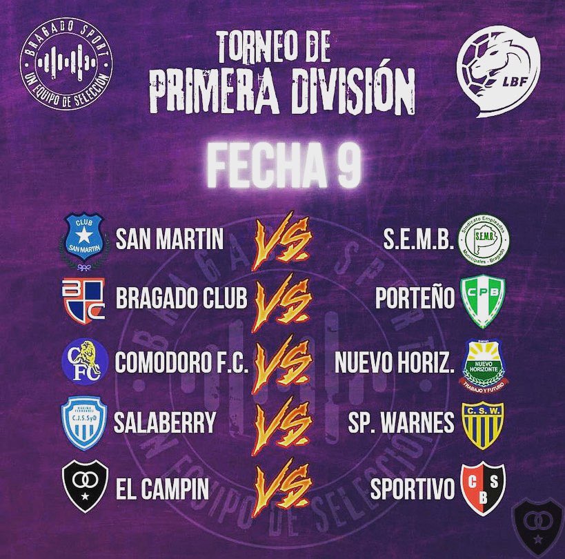 Fcelcampinofic1's tweet photo. 🔹FECHA 9 de la Liga Bragadense de Fútbol 2021🔹
🕔Domingo 07 de noviembre a las 17:00hs.
⚽️FC El Campín 🆚 Sportivo Bragado
📍Cancha Sportivo https://t.co/F61xm4viJo