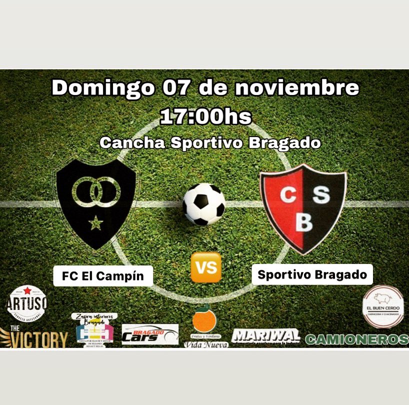 Fcelcampinofic1's tweet photo. 🔹FECHA 9 de la Liga Bragadense de Fútbol 2021🔹
🕔Domingo 07 de noviembre a las 17:00hs.
⚽️FC El Campín 🆚 Sportivo Bragado
📍Cancha Sportivo https://t.co/F61xm4viJo