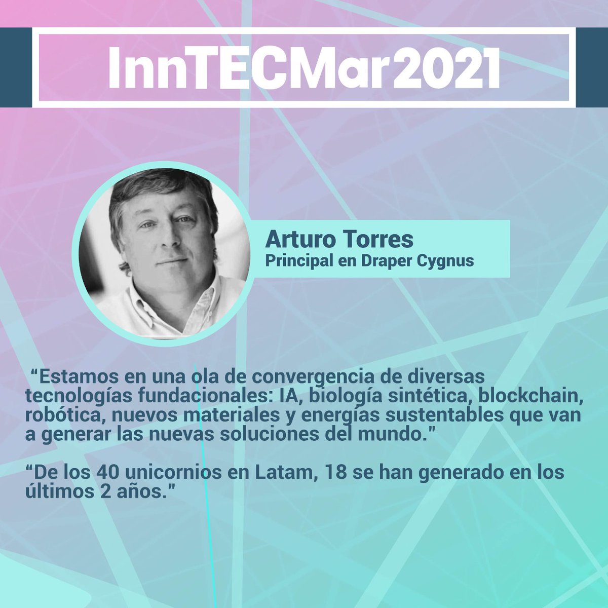 redintecmar's tweet photo. 💯 Compartimos con ustedes algunos mensajes que nos dejó #InnTECMar2021
¡Gracias a @ajtowers Principal en @DraperCygnus por acompañarnos!
🗣️ Mirá el video completo en:
https://t.co/sGNpcRL0sy
#innovación #ciencia #tecnología #empresarios #mardelplata #DraperCygnus #VC #mdp https://t.co/DT21xcTn1v