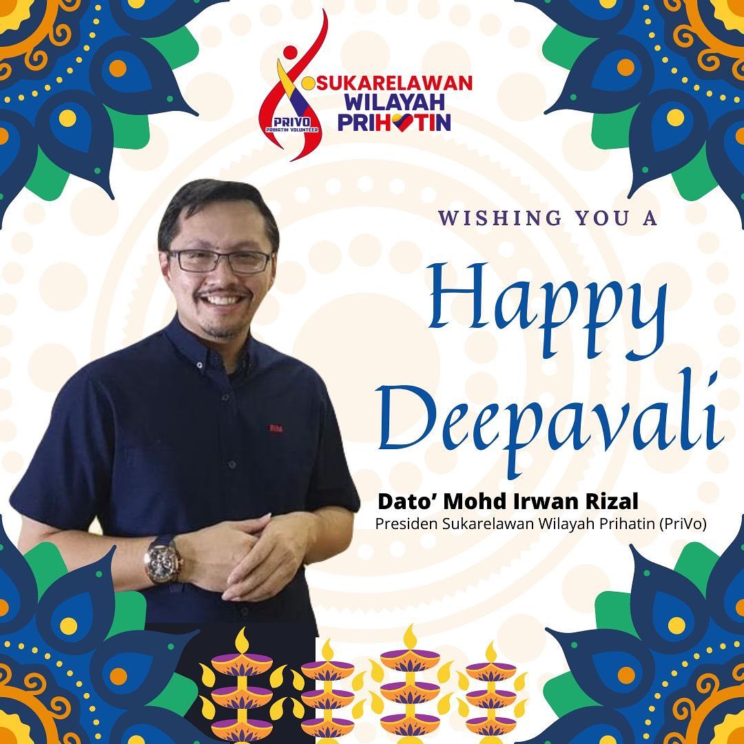 PRIVOWP's tweet photo. Let's celebrate the festival in true sense by spreading joy and light up. Have a happy and blessed Deepavali.
#PriVo #privowp #keluargamalaysia #wilayahprihatin

@rumahprihatinwp @kw_seriwilayah @jalaluddinalias @AnnuarMusa @yayasanwp @akhbarwilayahku  @volunteersKL @irwanyouth https://t.co/s1sYaksYuY