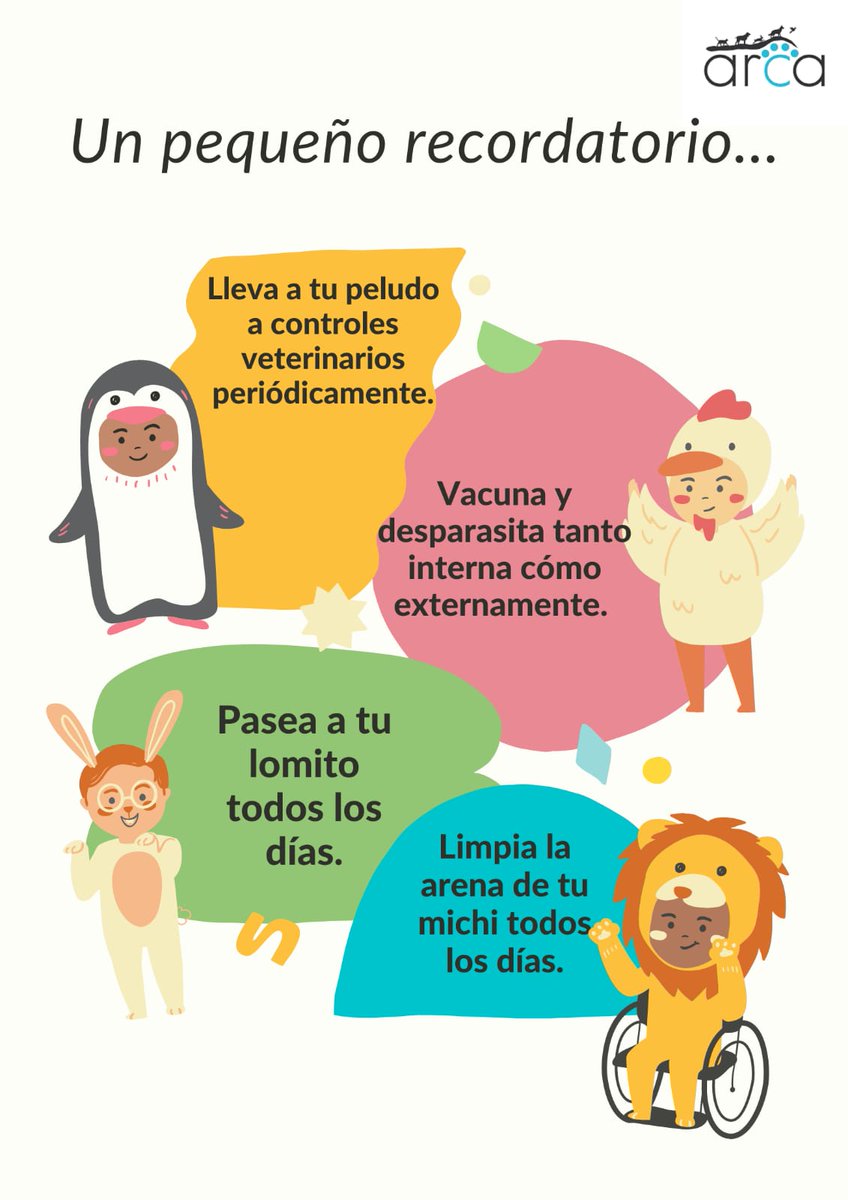 arca_chile's tweet photo. #arcatips ✨ En este día nuestra área veterinaria te recuerda llevar al veterinario, desparasitar y vacunar a tu michi y peludo. ¡Dales los mejores cuidados que ellos se merecen! https://t.co/JbRynOqPL6