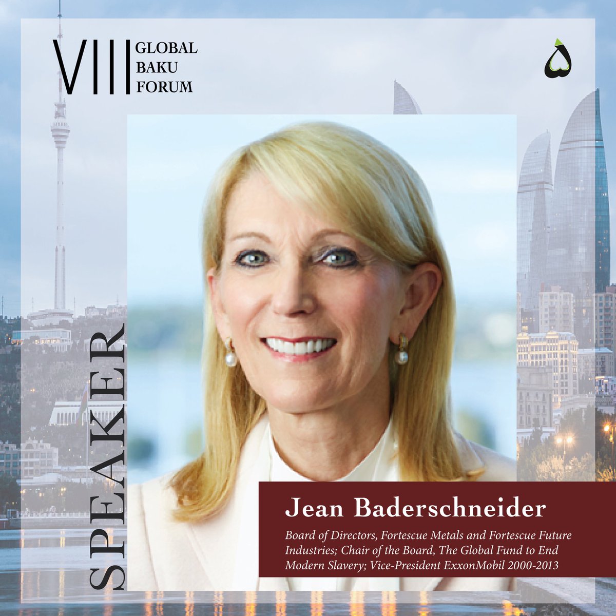 NizamiGanjaviIC's tweet photo. @NGaulle #JeanBadershneider @OBouchamaoui among eminent speakers of the #VIIIGlobalBakuForum https://t.co/eRlOa9yDmi