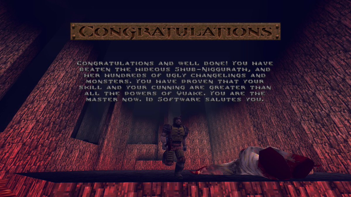 LotusOfDoom's tweet photo. Booya! I forgot how absolutely brutal this game is but also so much fun. Now I can finally try out the expansions as well #QuakeRemaster https://t.co/OMmvlQzSZ4