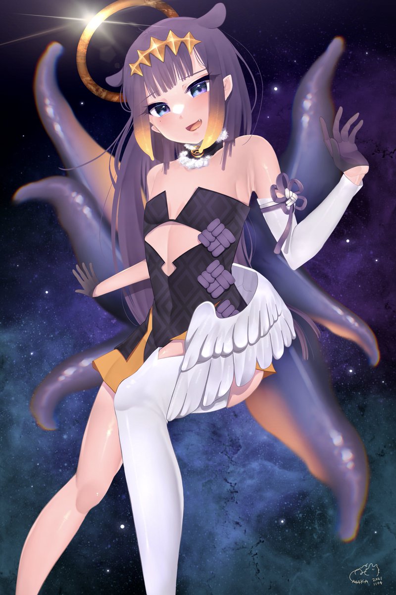 一伊那尓栖 「galaxy ina 🐙

 #inART 」|まかのイラスト