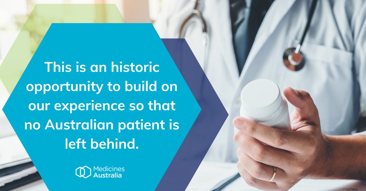 MedicinesAus's tweet photo. Medicines Australia’s Submission to the Review of the National Medicines Policy is now available.
We welcome the opportunity to contribute to the #NMPReview, build on our past experiences and ensure that no Australian patient is left behind.
https://t.co/dMbKH5DsqQ https://t.co/97QrQVZXuD