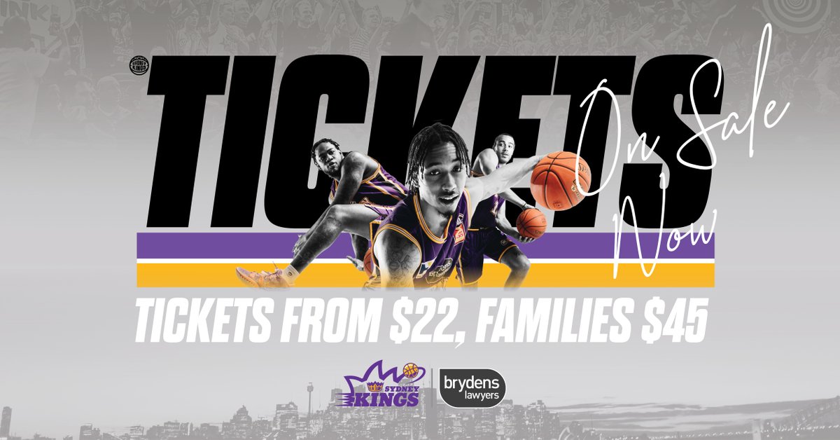 Tickets for #NBL22 are on sale NOW! 🎫🏀

🏀All 14 Home games including 6 Double Headers with the Flames
🏀10 Sunday arvo Games
🏀6 School Holiday Games
🏀3 Saturday night games

Book your seats now for the MASSIVE season ahead! 

More: bit.ly/3GKTsPh

#WeTheKings