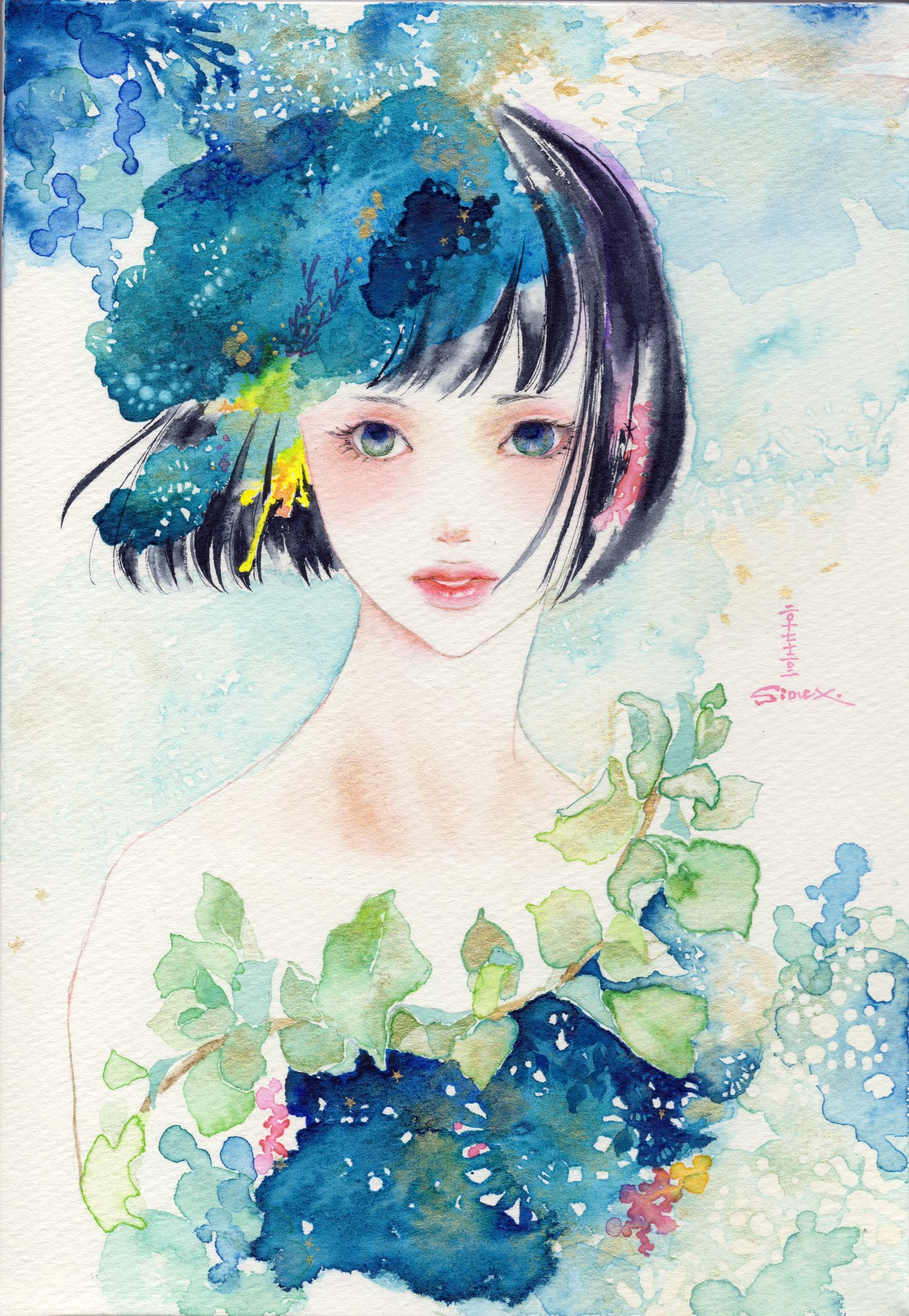 sioux🫧水彩美人画・イラストレーター on X: 