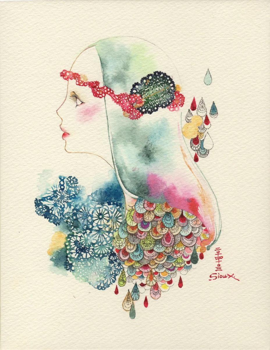 sioux🫧水彩美人画・イラストレーター on X: 