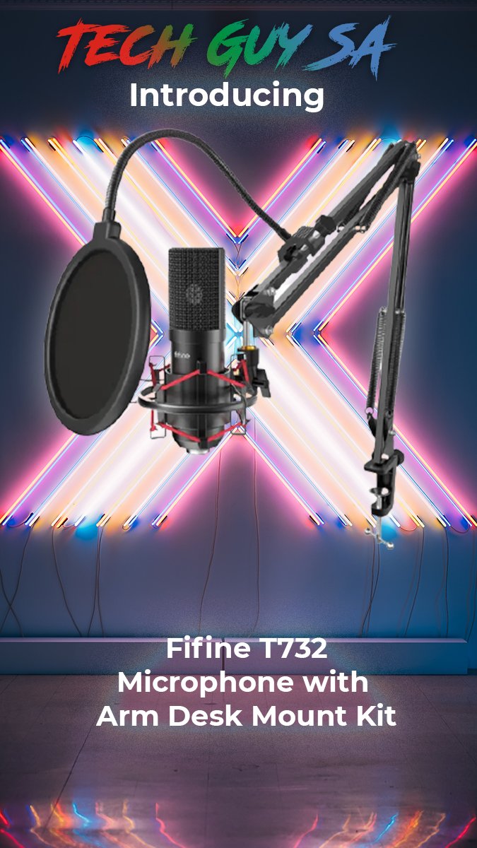 TechGuySA1's tweet photo. Doing streaming? Need a quality Mic Get your Fifine T732 on Tech Guy SA #fifine @ZAStreams  @twitch #twitchstreamer #streamers #T732 #fifinet732 #techguysa https://t.co/nUqrliD9r3