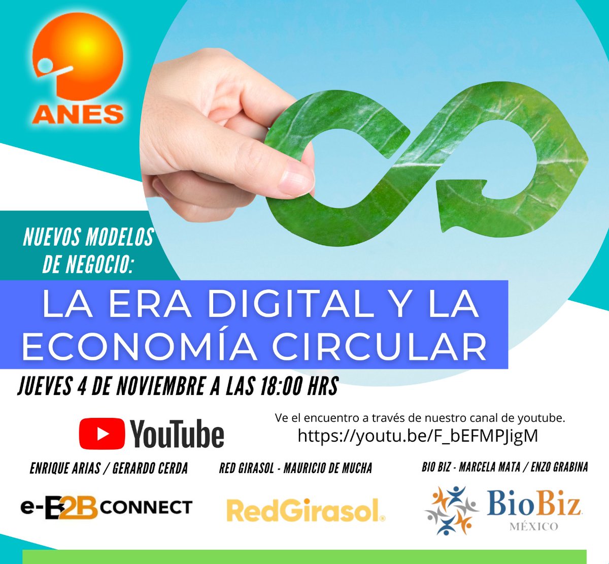 eb2b_connect's tweet photo. e-B2B Connect te invita a participar en el webinar "La Era Digital y la Economía Circular" organizado por @anes_oficial este 04 de noviembre en punto de las 18:00 hrs.

Únete a través de: https://t.co/j0NVBpIXbu

#economiacircular #negociosdigitales #B2B https://t.co/8DMPROFX3V https://t.co/NOqPDr9ksv