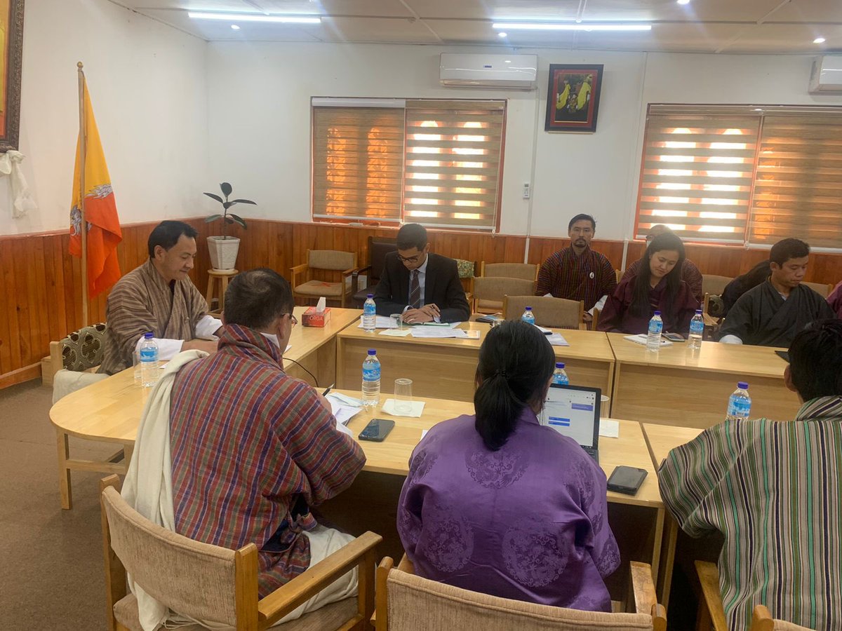 Indiainbhutan's tweet image. The Bhutan - India Bilateral Projects Monitoring Committee (PMC) held its first meeting of the 12th Five Year Plan. Discussions were held to oversee smooth implementation of 82 major development projects in #Bhutan.

#DevelopmentPartners 

@MEAIndia @PMBhutan @FMBhutan @WIONews
