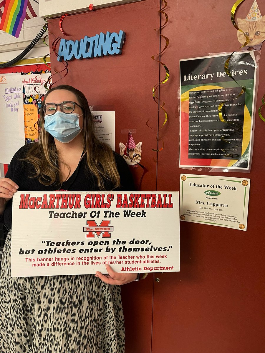 mdsolano_1's tweet photo. #MacELA does it again! Congrats to English III teacher @ECapparra for being named Teacher of the Week at @MacArthur_AISD by @macladygenerals. Well deserved, Mrs. Capparra! Continue to open those doors for your students. 🏆🏀@coach_dena3 @mscoach_b https://t.co/DCzamOPPZZ
