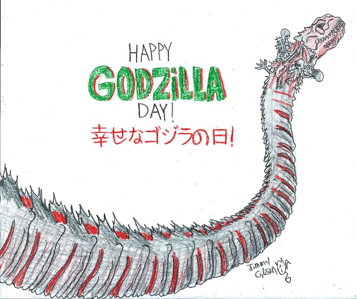 CelmationJimmy's tweet photo. I believe that today was Godzilla Day, which is also his 67th Birthday since his BIG debut in Japan in 1954, and i might not have anything planed since I didn't know of it since today, but here is just a drawing of the Shin Godzilla's Tail. #GodzillaDay #Godzilla67 https://t.co/t3Yl1GAqjC