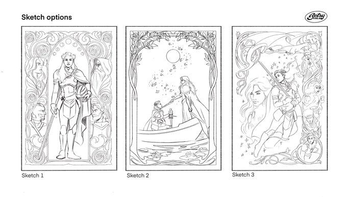 Sharing some of the other skecthes I did for this! 