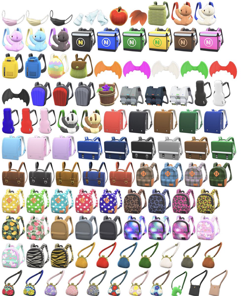 R4chtulip's tweet photo. LOOK AT THESE BAGS AND PURSES!!! IM LITERALLY SCREAMING

#AnimalCrossing https://t.co/shXBNM3OQT