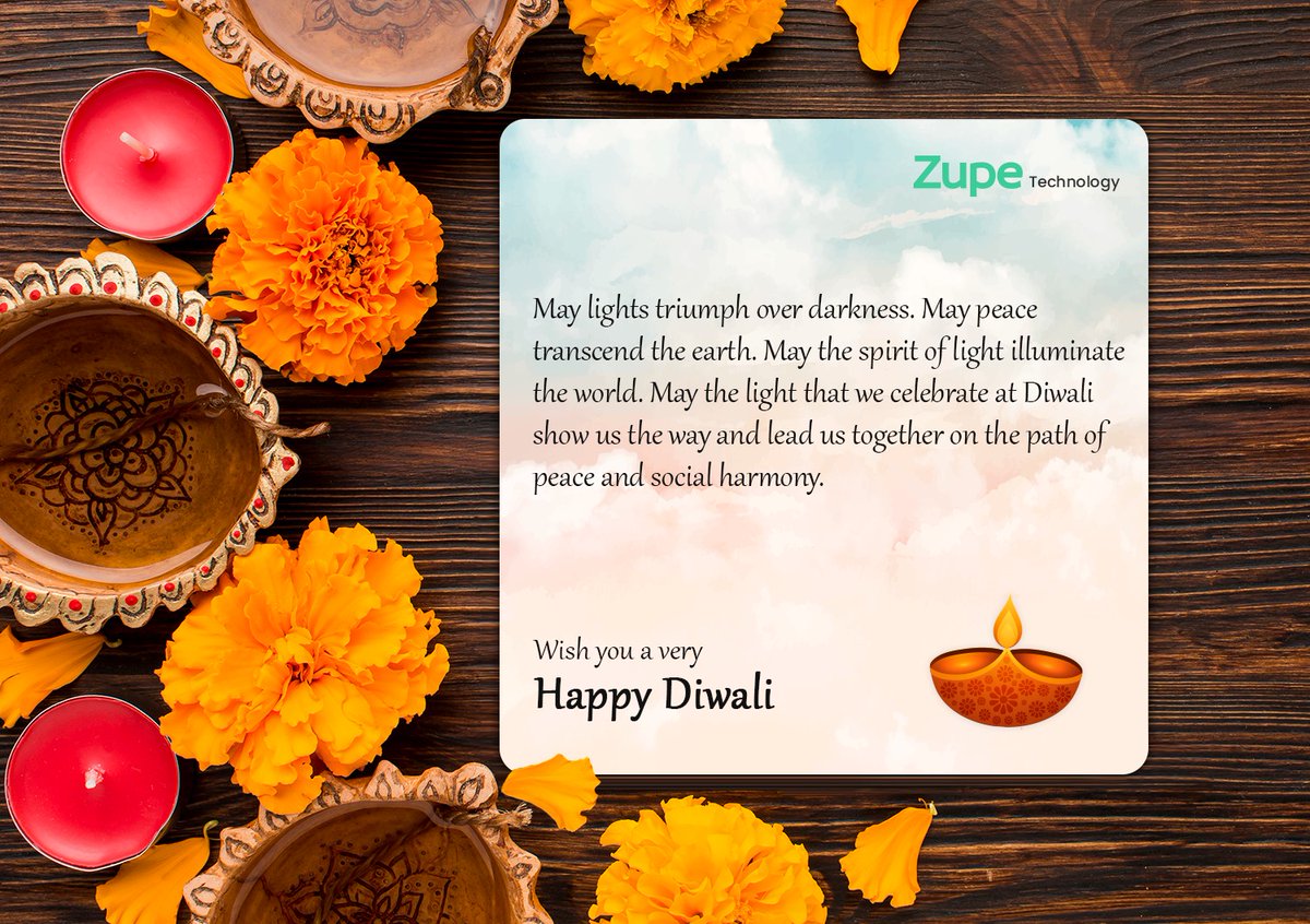 ZupeTech's tweet image. May lights triumph over darkness. May peace transcend the earth. May the spirit of light illuminate the world. May the light that we celebrate at Diwali show us the way and lead us together on the path of peace and social harmony. 
Wish you a very Happy Diwali

  #HappyDiwali